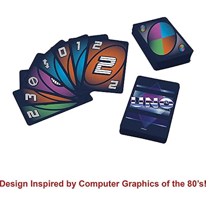 rayihni UNO GXV45 ICONIC SERIES 1980'S MATCHING CARD FEATURING DECADE-THEMED DESIGN, 112 CARDS FOR COLLECTORS, TEEN & ADULT NIGHT, AGES 7 YEARS & OLDER, 9.0 CM*3.0 CM*15.0 CM - Image 4